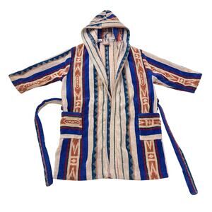 Vintage Monarch Hooded Terry Cloth Bath Robe Southwest Cotton USA Size M 18x26